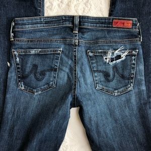 AG Adriano Goldschmied distressed skinny jeans